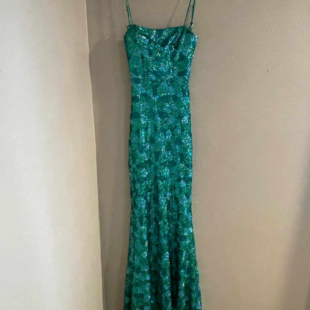 City Triangles Green Sequin Maxi Dress